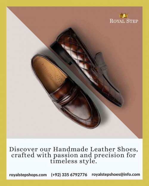 🌟 Elevate your style with our exquisite Handmade Leather Shoes! 👞✨ Crafted with passion and precision, each pair is a testament to timeless craftsmanship. 
Website: royalstepshops.com
Email: royalstepshoes@info.com
Phone: (+92) 335 6792776
Address: Near Wapda Town Round About, Adjacent Shirt & Tie Shop Lahore