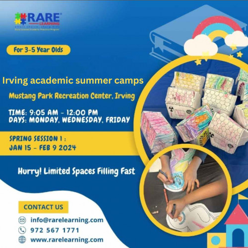 RARE Learning offers summer and Pre-K enrichment programs that nurture a child's attention span and curiosity while strengthening their skills in reading, math, science and other curricula. The company has been serving the Dallas area since 2003.
Website: https://rarelearning.com/
Phone: (+1) 972 567-1771
Address: 1082 Norwich Street, Allen, TX 75013
Contact Email: info@rarelearning.com