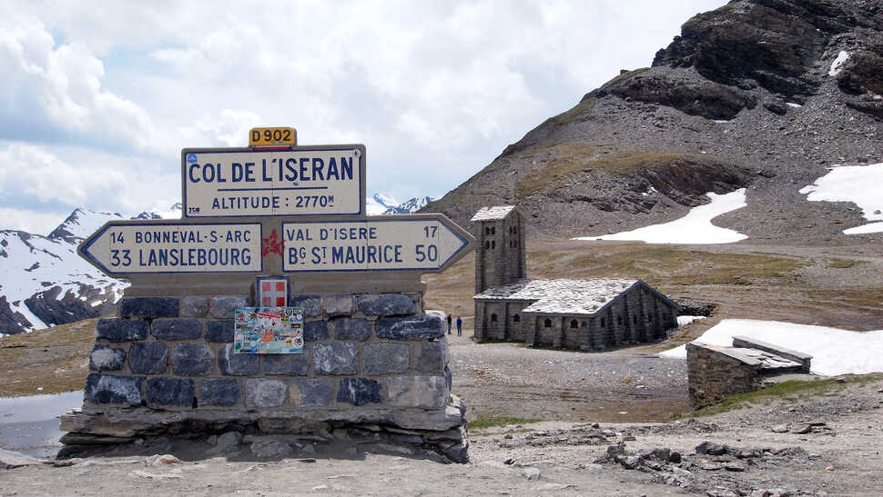 Sign post for Col De L'Iseran