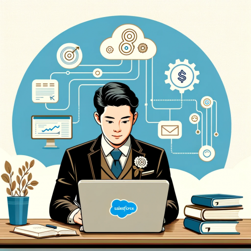 DALL·E 2024 01 09 16.32.14 A simple yet engaging illustration for the topic Salesforce ADM 251 Exam 