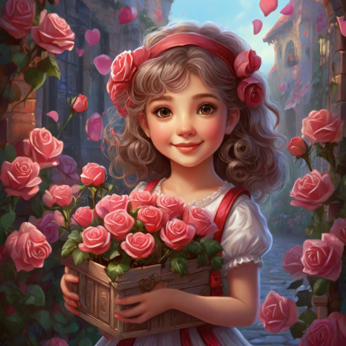 Leonardo Diffusion XL a cute valentine girl with a box of rose 0 (1)