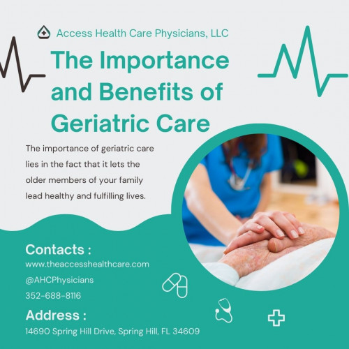 Access Health Care Physicians, LLC recognizes the vital importance of geriatric care, providing personalized medical attention to enhance seniors' well-being and promote a healthier, fulfilling lifestyle.