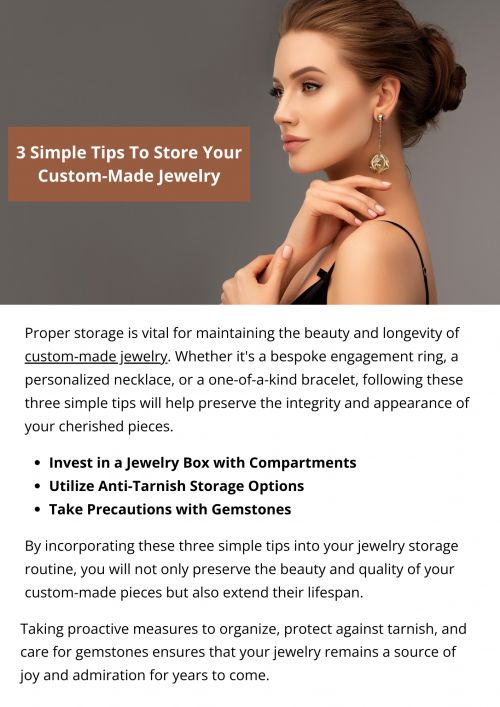 Proper storage is crucial for maintaining the beauty and longevity of custom-made jewelry. A dedicated jewelry box with compartments is an excellent investment for storing custom-made pieces. Consider using anti-tarnish strips or pouches in your jewelry storage. To prevent scratches and damage, store gemstone jewelry separately. To know more visit here https://www.futerbrosjewelers.com/services/custom-designs