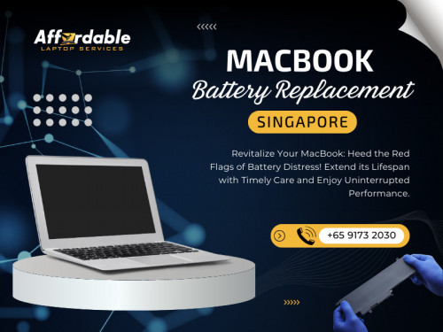 If you're a MacBook user, you know how crucial battery life is for your device's performance. Over time, however, your MacBook's battery may start to show signs of wear and tear, leading to decreased performance and reliability. we'll explore some common signs indicating the need for Macbook battery replacement Singapore.

Official Website : https://affordablelaptopservices.com.sg/

Affordable Repair Services - Laptop Keyboard Battery Replacement Surface Pro
Address: 62 Queen St, #01-106 Beside DBS Atm, Singapore 188541
Phone: +6591732030

Find us on Google Map: https://g.co/kgs/q8jb6eK

Business Site: https://affordable-repair-services-laptop.business.site/

Our Profile: https://gifyu.com/affordablelaptop

More Images:
https://rcut.in/t9PCzRww
https://rcut.in/losUd3T4
https://rcut.in/4QlNQl9n
https://rcut.in/dwb9Txbz
https://rcut.in/hXHfXU20