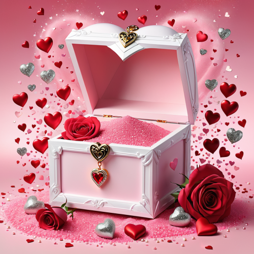 a valentines day carddigital painting with diamond and pearl paints a heart shaped box with red (1)