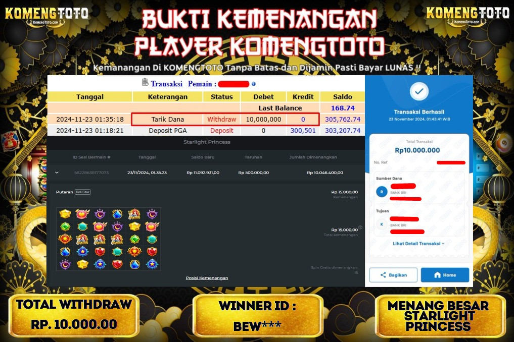 LAGI & LAGI!! KEMENANGAN BESAR DI SLOT STARLIGHT PRINCESS SEBESAR Rp.10.000.000 KOMENGTOTO BAYAR LUNAS SECEPAT KILAT !! KOMENGTOTO BAYAR SECEPAT KILAT !!