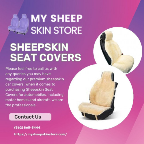 We at My Sheepskin Store in California are proud to provide premium Sheepskin Seat Covers that will improve your driving pleasure. Our seat covers, which are made entirely of real sheepskin, offer unmatched comfort and temperature regulation to keep you warm in the winter and cool in the summer. These opulent covers not only enhance the interior of your automobile but also shield your car seats from damage. We offer a large assortment to meet your needs, whether you're searching for a universal fit or custom-made solutions. For long-lasting, fashionable, and useful seat coverings that redefine comfort while driving, pick My Sheepskin Store.