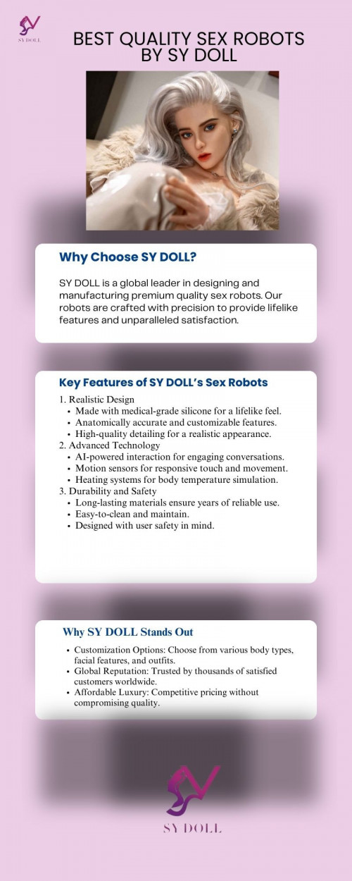 Discover SY DOLL's best quality sex robots, crafted with cutting-edge technology for lifelike features, unmatched durability, and a premium experience. https://sydolls.com/collections/sy-sex-robots