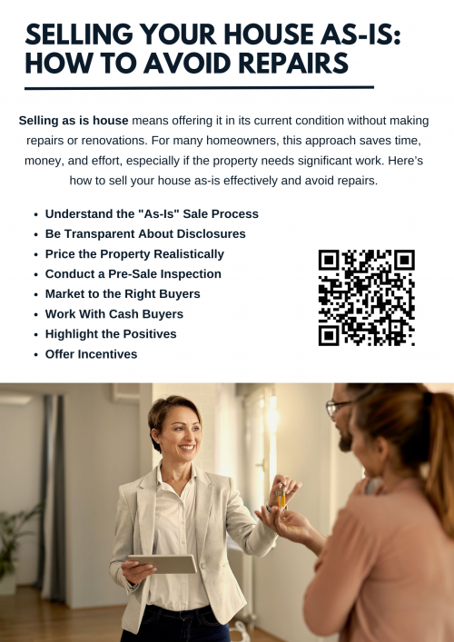 Selling as is house is an efficient way to avoid the time and expense of repairs. By being transparent, pricing the property realistically, and targeting the right buyers, you can achieve a successful sale. With proper preparation and strategy, an as-is sale can be a win-win for both you and the buyer. To know more visit here https://www.904homebuyer.com/sell