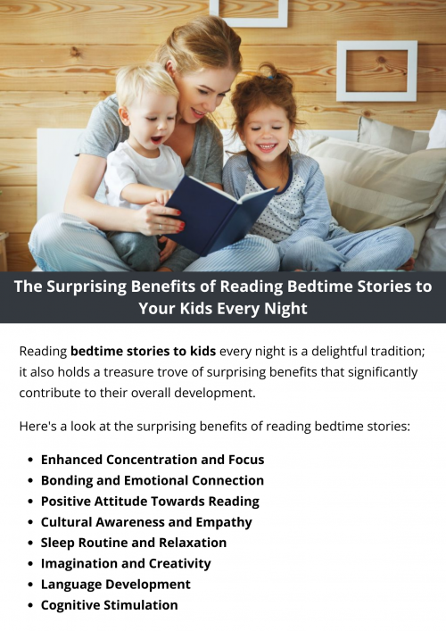 Reading bedtime stories to your kids every night offers surprising benefits. Beyond fostering language and cognitive development, it strengthens emotional bonds, promotes cultural awareness, and establishes positive attitudes toward reading. This nightly ritual creates a calming bedtime routine, enhances creativity, and instills moral values, contributing to a holistic and enriching upbringing for your children. To know more visit here https://inflationeducation.net/