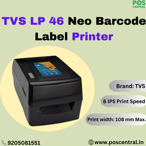 The TVS LP 46 Neo Barcode Label Printer offers efficient label printing through Direct Thermal printing technology. With a high resolution of 203 DPI, it ensures sharp and clear barcode images, enhancing overall readability. The printer boasts a swift print speed of up to 150 mm/s, maximizing productivity in diverse applications. Its user-friendly design simplifies the printing process, making it accessible to various users. Ideal for businesses requiring accurate and rapid barcode labelling, it combines reliability with speed, contributing to streamlined operations. Experience seamless printing with this advanced label printer, tailored for modern business needs. You can visit the POS Central India website to get the TVS Barcode Printer LP 46 Neo at a reasonable cost with free shipping. https://www.poscentral.in/tvs-lp-46-neo-barcode-label-printer.html