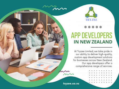 Your vision is the driving force, and our App Developers in New Zealand team are here to turn it into a reality that resonates with your target audience.

Official Website: https://tryzee.co.nz

For more information visit here: https://tryzee.co.nz/app-developers-nz/

Find us on Google Map: http://maps.app.goo.gl/TGA973gFWjAX6Qde6

Address: 3 Matai Avenue, Matamata 3400, New Zealand

Tell: 027-245-1573

Google Business Site: https://tryzee-limited.business.site/

Our Profile: https://gifyu.com/tryzee
More Images: 
http://tinyurl.com/yr9vkt4p
http://tinyurl.com/yqrvg3gq
http://tinyurl.com/ymmpesdl
http://tinyurl.com/ywmxb88x