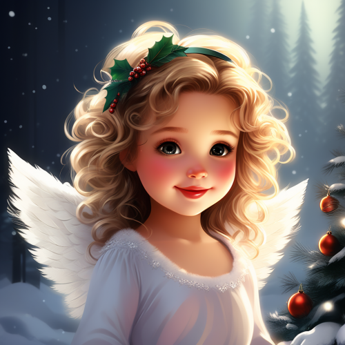 angel baby girl christmas cartoon art 44458844