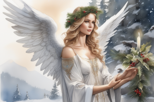 christmas angel watercolor trending on artstation sharp focus studio photo intricate details h 31968