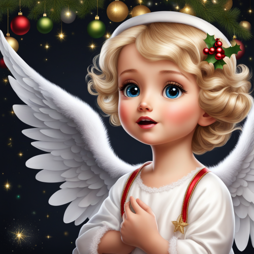 christmas little angel talking 582612301