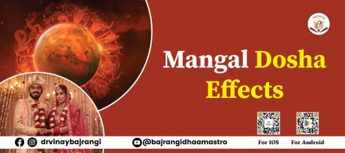 Unlock the secrets behind Mangal Dosha effects with Dr. Vinay Bajrangi. Mangal Dosha, a significant aspect of Vedic astrology, can wield profound influences on one's life. Join us in exploring its implications on relationships, career, and health. Gain insights into remedial measures and mitigating strategies to navigate its potential challenges. Discover how this astrological alignment can shape your destiny and the ways to harness its energy positively. With his guidance, unravel the mysteries surrounding Mangal Dosha, empowering yourself to make informed decisions for a harmonious life. Let's delve into the cosmic realm and decipher the effects of Mangal Dosha together for a brighter future. If you are looking for Court case astrology contact us. For more info visit: https://www.vinaybajrangi.com/kundli-doshas/manglik-dosha.php | https://www.vinaybajrangi.com/court-cases.php | https://www.vinaybajrangi.com/loan-and-debts.php