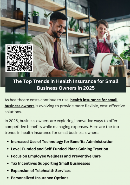 In 2025, health insurance for small business owners is evolving with trends like personalized plans, telehealth expansion, and more affordable group coverage options. Employers are exploring Health Reimbursement Arrangements (HRAs) and level-funded plans to manage costs while offering competitive benefits. Digital tools and wellness programs are also gaining traction, helping businesses enhance employee health and retention. To know more visit here https://www.capbluecross.com/wps/portal/cap/employer/shop-group-plans