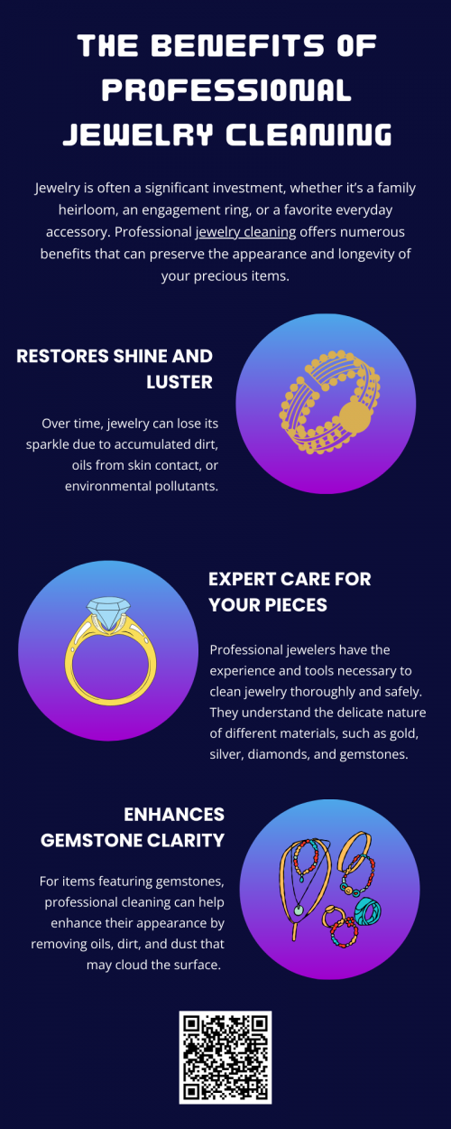 Professional jewelry cleaning helps restore the sparkle and shine of your pieces by removing dirt, oils, and residue that can accumulate over time. It also ensures the longevity of your jewelry by identifying potential issues like loose stones or worn settings early on. Regular professional cleaning maintains the value of your jewelry, keeping it in excellent condition and preserving its beauty for years to come. To know more visit here https://www.futerbrosjewelers.com/services/cleaning-and-inspection