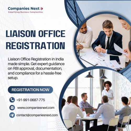 Looking for Liaison Office Registration in India? CompaniesNext offers expert guidance on documentation, compliance, and RBI approvals. We make the process smooth and hassle-free, helping foreign companies establish their presence in India with ease. Get started today! Visit here-https://www.companiesnext.com/liaison-office-registration