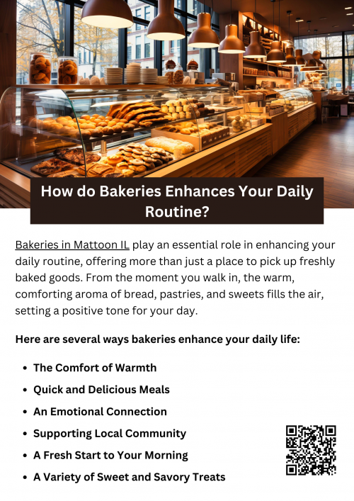 Bakeries in Mattoon IL enhance your daily routine by offering fresh, delicious baked goods that bring comfort and convenience. Whether grabbing a warm pastry for breakfast or a fresh loaf of bread for dinner, they provide quality food that fits busy lifestyles. Their inviting atmosphere and variety of sweet and savory treats create moments of enjoyment, making each day a little more satisfying and flavorful. To know more visit here https://www.niemanns.com/stores/mattoon-illinois-61938/