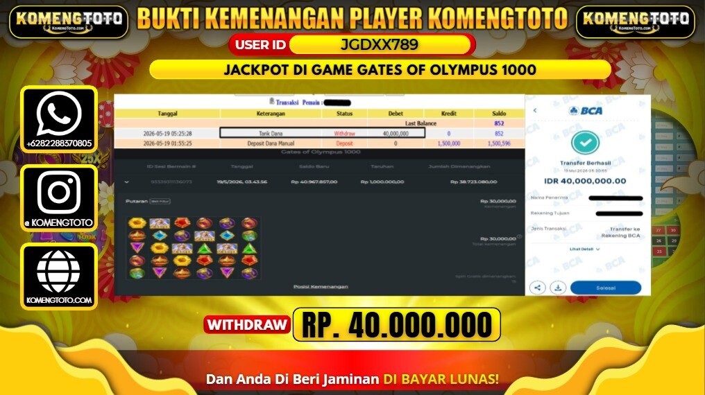 LAGI & LAGI!! KEMENANGAN BESAR DI SLOT GATES OF OLYMPUS 1000 SEBESAR Rp.40.000.000 KOMENGTOTO BAYAR LUNAS SECEPAT KILAT !! KOMENGTOTO BAYAR SECEPAT KILAT !!