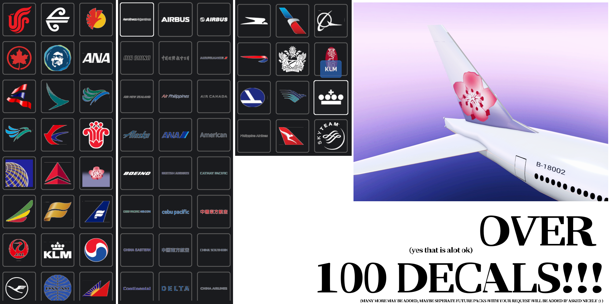 SimplePlanes | Airliner Decals Pack for Simpleplanes 2