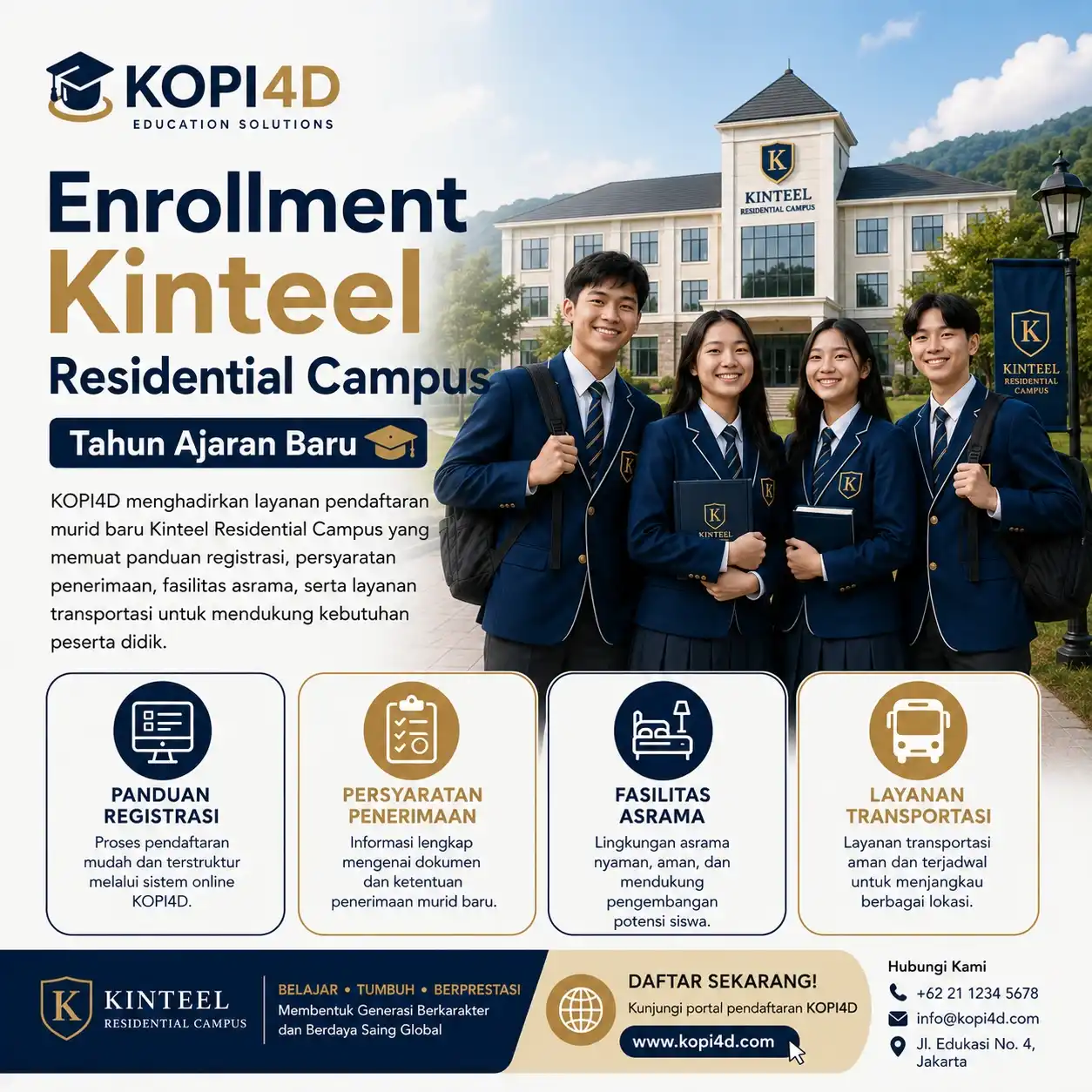 KOPI4D : Enrollment Kinteel Residential Campus Tahun Ajaran Baru