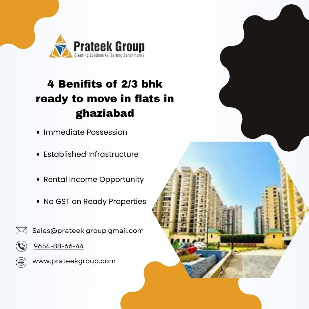 2/3 BHK Ready to Move in Flats in Ghaziabad
Homebuyers looking for 2/3 bhk ready to move in flats in ghaziabad can find an excellent residential opportunity with Prateek Group at Prateek Grand City. Designed to meet modern lifestyle expectations, these ready-to-move homes offer spacious layouts, quality construction, landscaped surroundings, and premium amenities. Residents enjoy easy access to metro connectivity, reputed schools, healthcare facilities, shopping destinations, and major business hubs across NCR. The project combines comfort, convenience, and long-term value, making it an ideal choice for families and investors. With growing demand for ready-to-move properties, these 2/3 bhk ready to move in flats in ghaziabad provide a hassle-free homeownership experience in a well-developed and rapidly growing location. Explore a lifestyle focused on connectivity, security, and modern urban living with Prateek Group.

Trending Hashtags
#ReadyToMoveFlats#GhaziabadRealEstate#PrateekGroup#NCRPropertyInvestment#LuxuryLivingGhaziabad

 For more info visit us  https://prateekgroup.com/prateek-grand-city/grand-paeonia