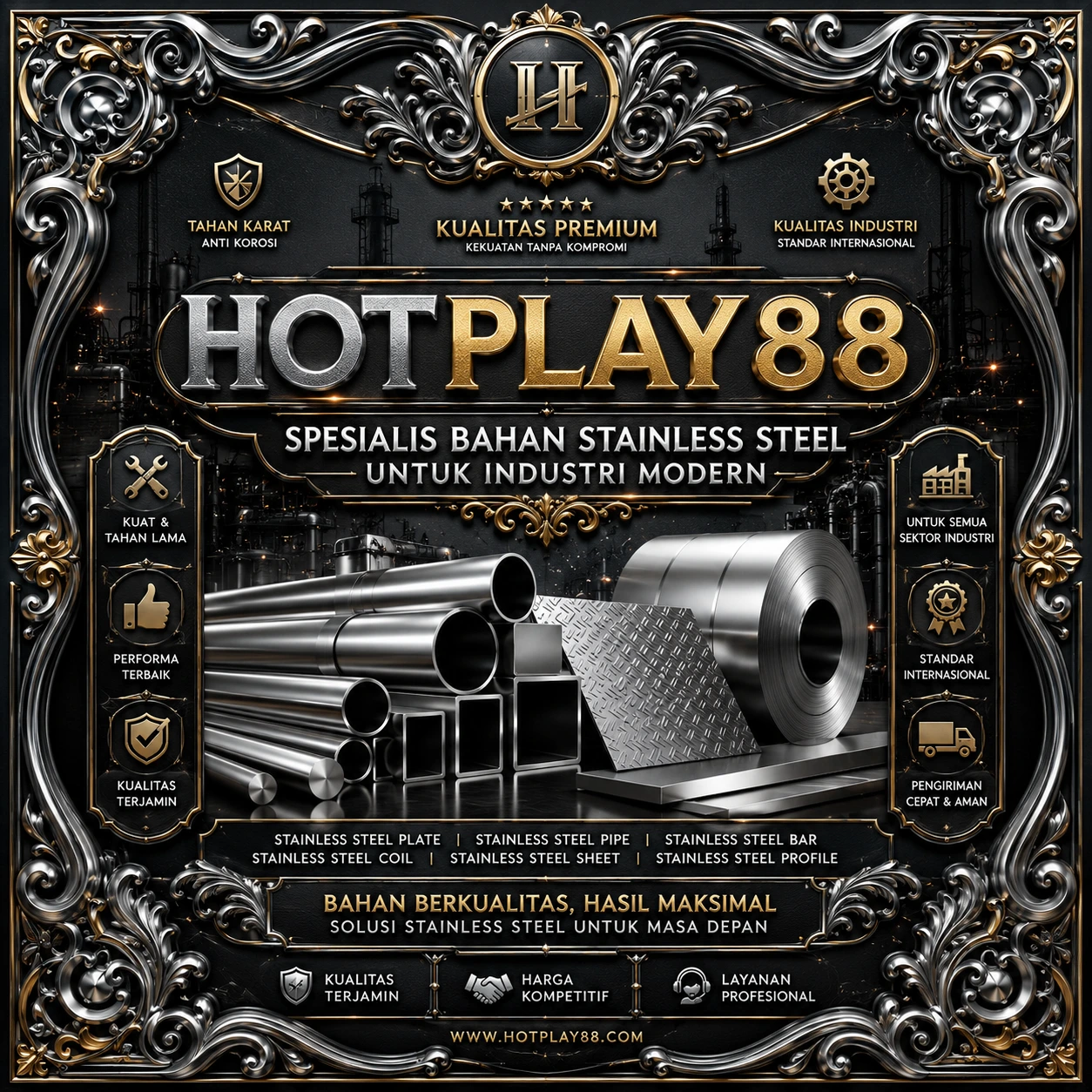 HOTPLAY88 | Spesialis Material Stainless Steel untuk Industri Modern