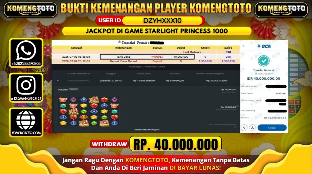 LAGI & LAGI!! KEMENANGAN BESAR DI SLOT STARLIGHT PRINCESS 1000 SEBESAR Rp.40.000.000 KOMENGTOTO BAYAR LUNAS SECEPAT KILAT !! KOMENGTOTO BAYAR SECEPAT KILAT !!