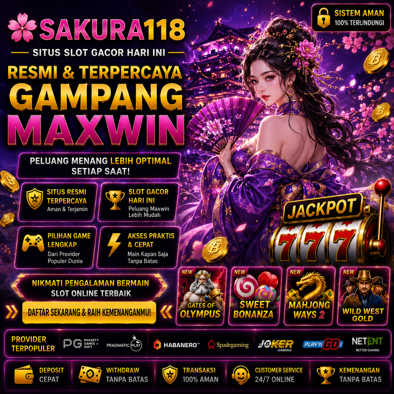 SAKURA118: Pusat Situs Slot777 slot88 Gacor No 1 Dengan Lisensi Resmi