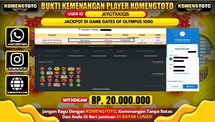 LAGI & LAGI!! KEMENANGAN BESAR DI SLOT GATES OF OLYMPUS 1000 SEBESAR Rp.20.000.000 KOMENGTOTO BAYAR LUNAS SECEPAT KILAT !! KOMENGTOTO BAYAR SECEPAT KILAT !!