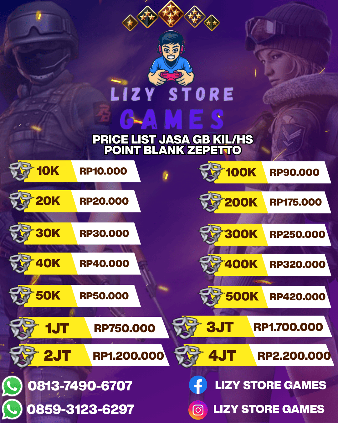 Jual Akun PB Bintang 1