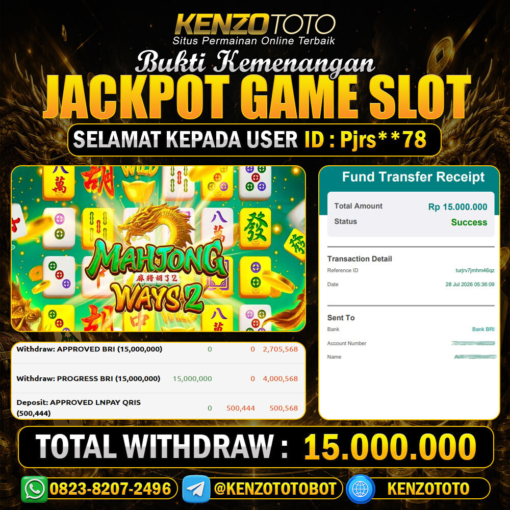 KENZOTOTO JACKPOT MAHJONG WAYS2  Rp.15,000,000 LUNAS