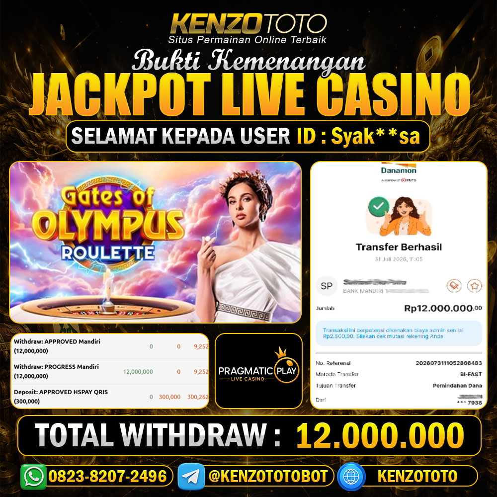 KENZOTOTO JACKPOT GATES OF OLYMPUS ROULETTE   Rp.12.000.000 LUNAS