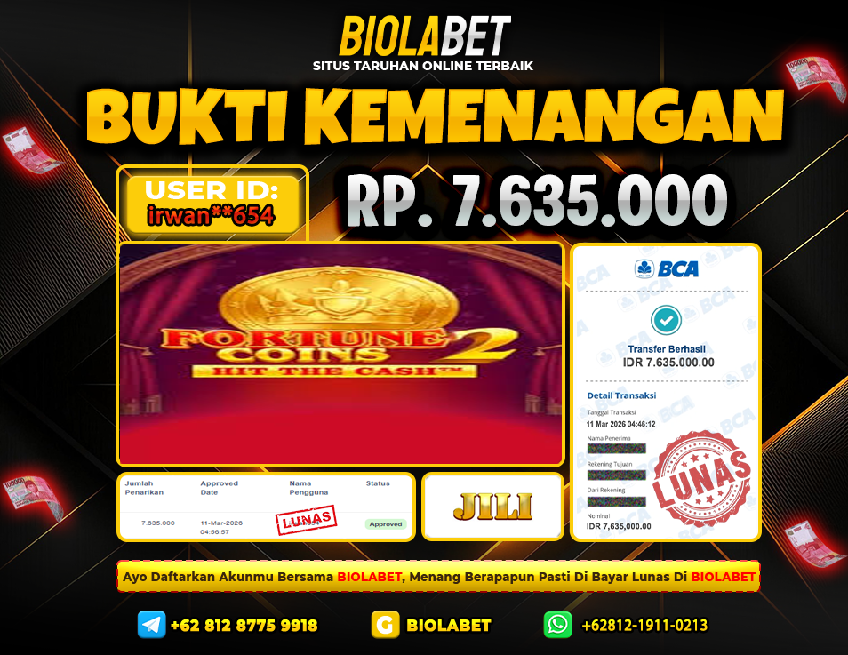 BIOLABET JACKPOT Jili Rp.7.635.000.,- LUNAS