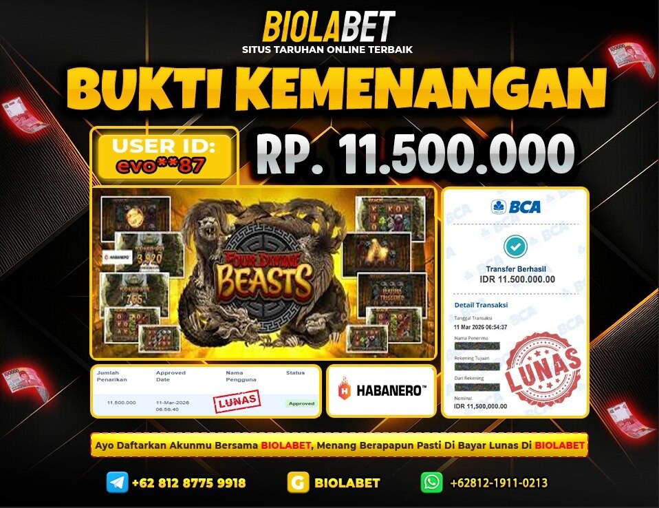 BIOLABET JACKPOT Habanero Rp.11.500.000.,- LUNAS