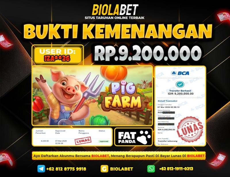 BIOLABET JACKPOT Fat Panda Rp.9.200.000.,- LUNAS