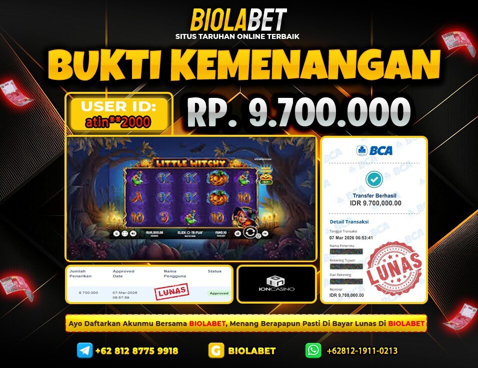 BIOLABET JACKPOT ION Slot Rp.9.700.000.,- LUNAS