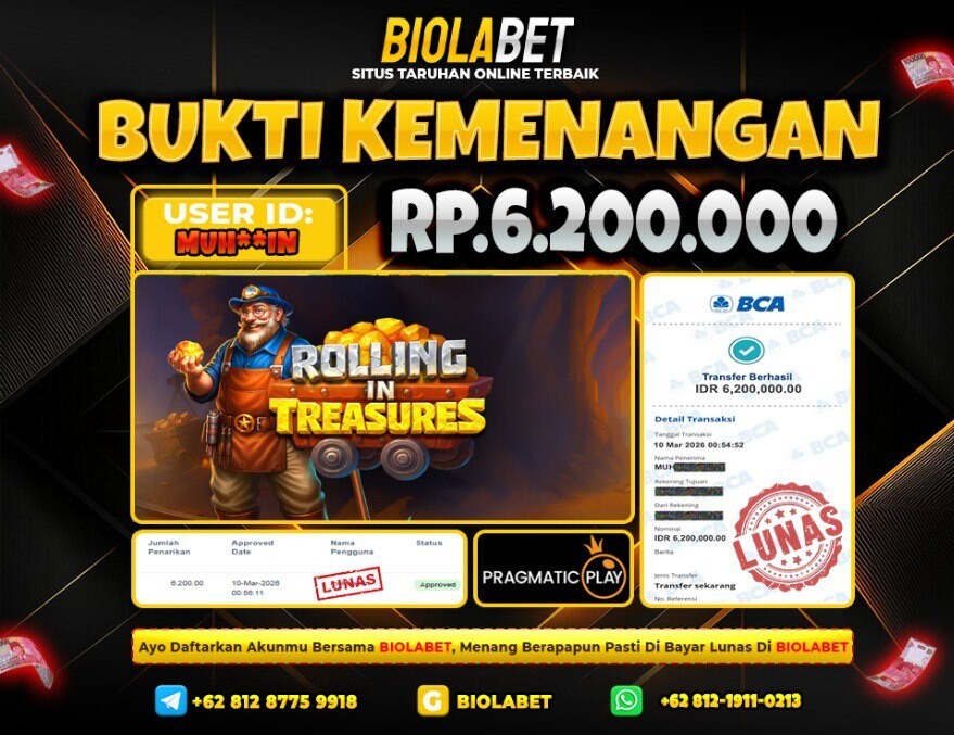 BIOLABET JACKPOT Pragmatic Play Rp.6.200.000.,- LUNAS