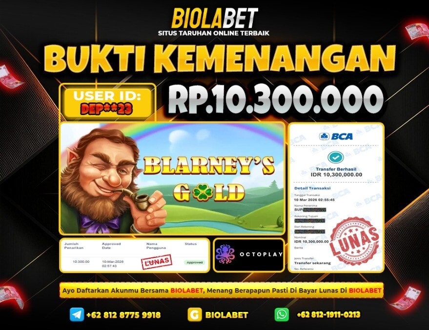 BIOLABET JACKPOT Octoplay Rp.10.300.000.,- LUNAS
