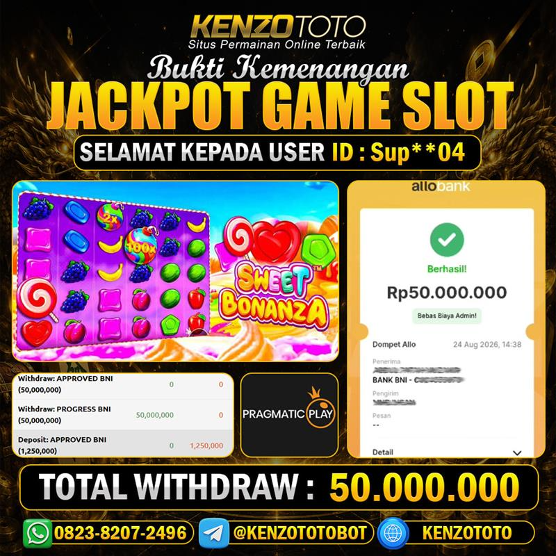 KENZOTOTO JACKPOT SWEET BONANZA Rp.50.000.000 LUNAS