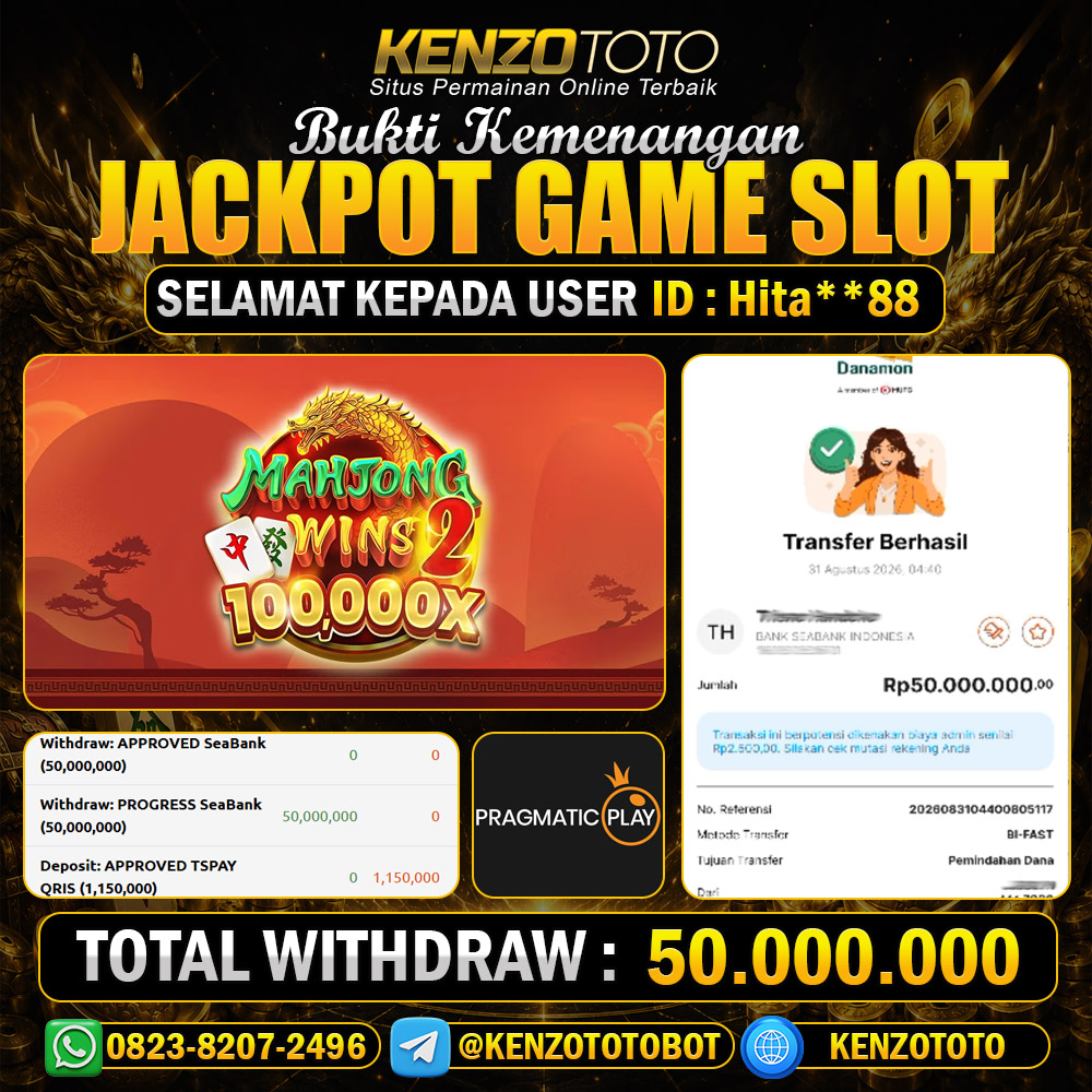 KENZOTOTO JACKPOT GAME SLOT   Rp.50.000.000 LUNA