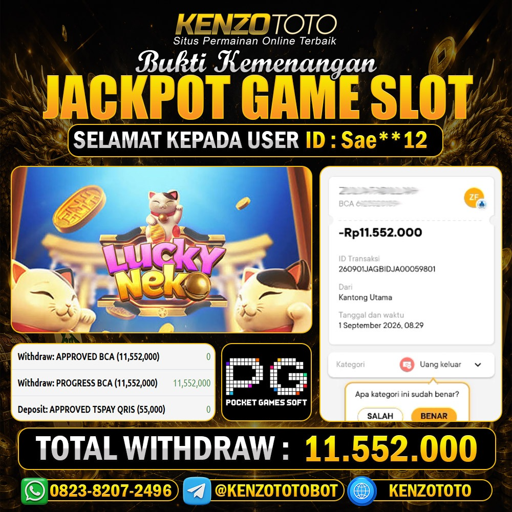 KENZOTOTO JACKPOT GAME SLOT  Rp.11.552.000 LUNAS