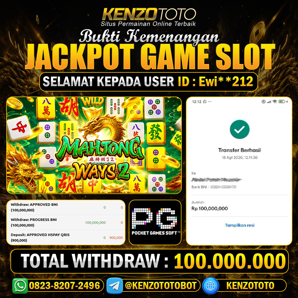 KENZOTOTO JACKPOT MAHJONG WAYS 2   Rp.100.000.000 LUNAS
