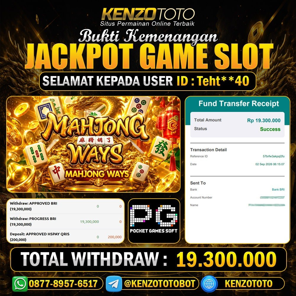 KENZOTOTO JACKPOT GAME SLOT  Rp.19.300.000 LUNAS