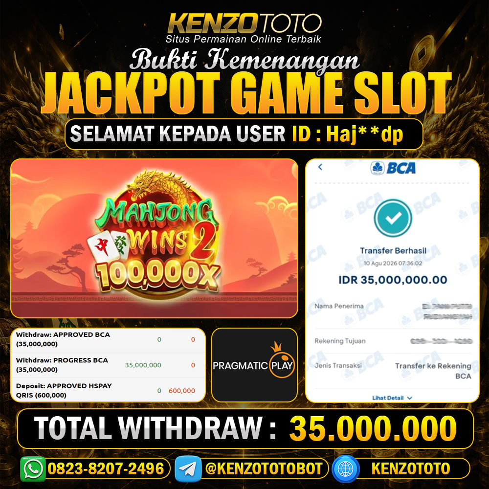 KENZOTOTO JACKPOT MAHJONG WINS 2   Rp.35.000.000 LUNAS