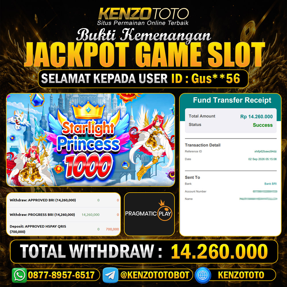 KENZOTOTO JACKPOT GAME SLOT  Rp.14.260.000 LUNAS