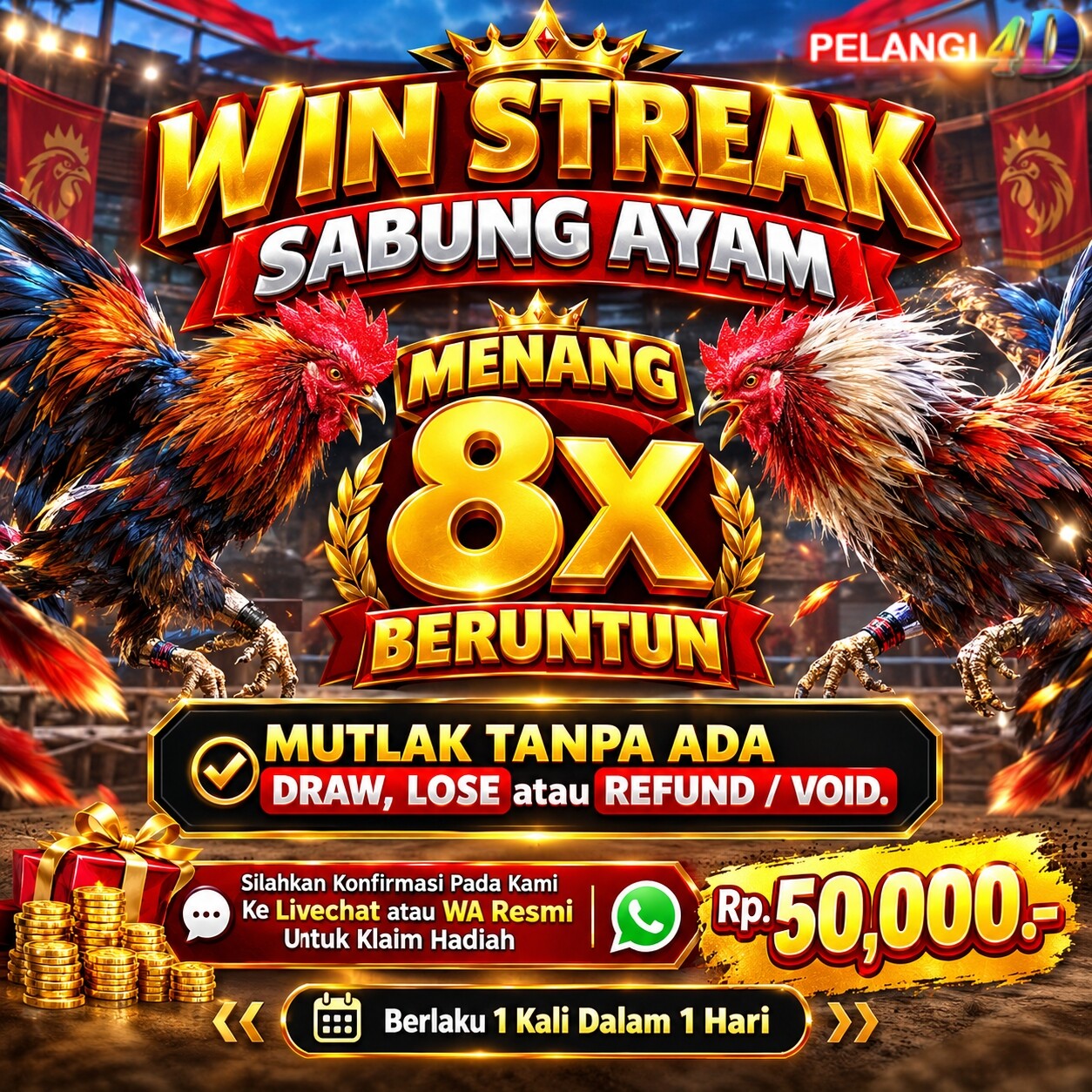 27ag - WINSTREAK SABUNG AYAM PELANGI4D