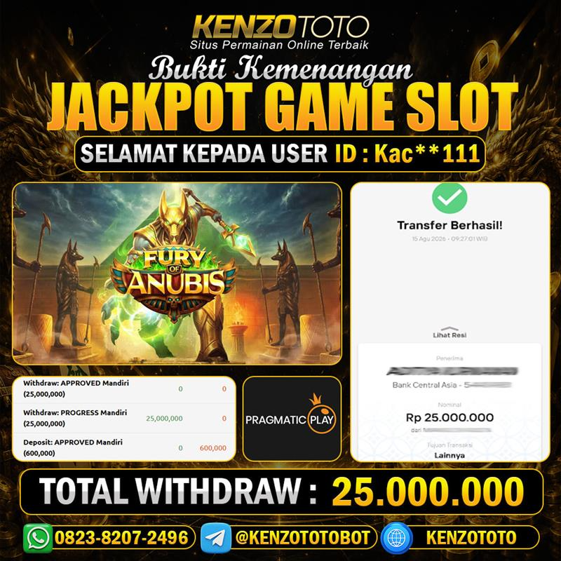 KENZOTOTO JACKPOT FURY OF ANUBIS   Rp.25.000.000 LUNAS